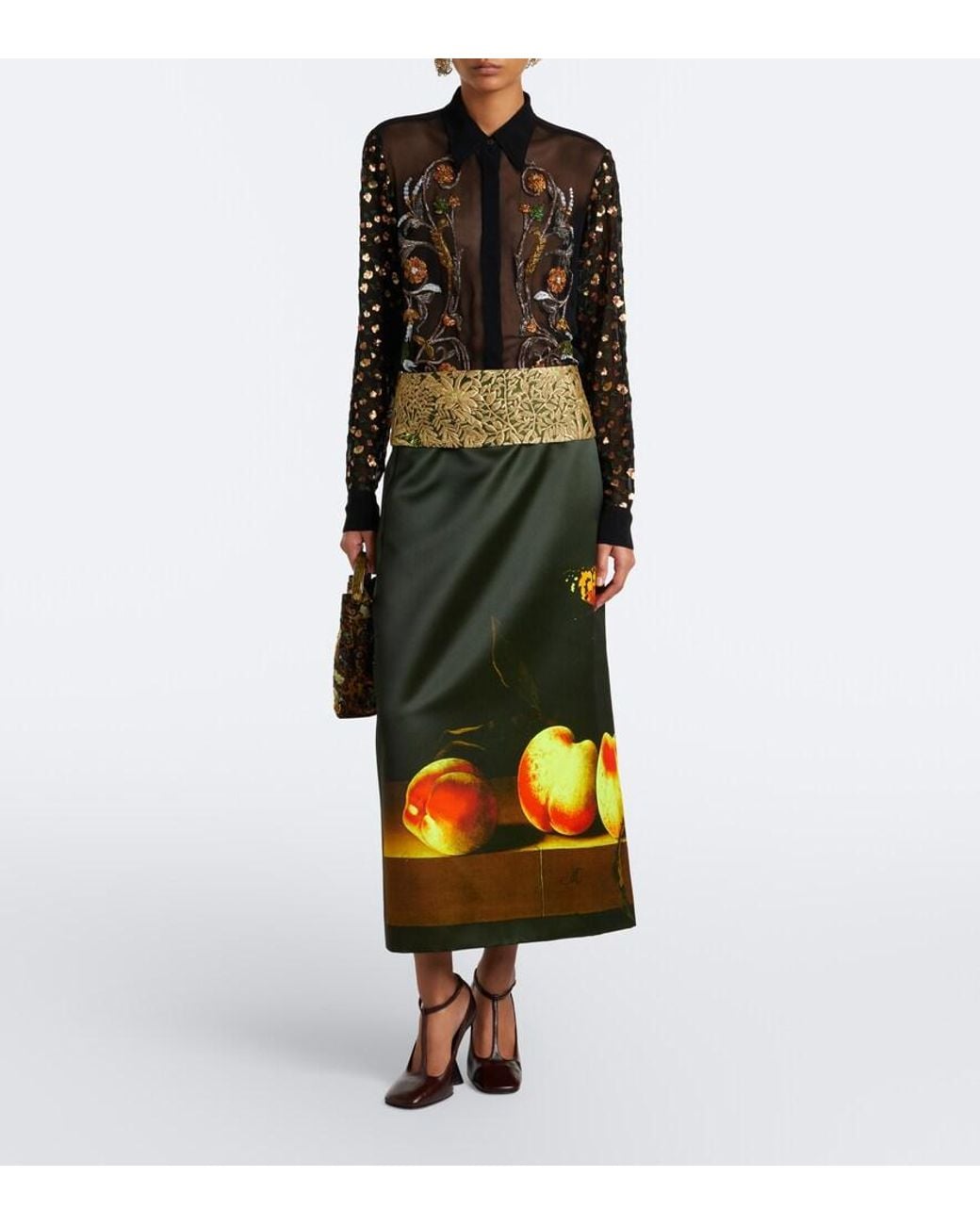 Dries Van Noten Black Embellished Sheer Blouse