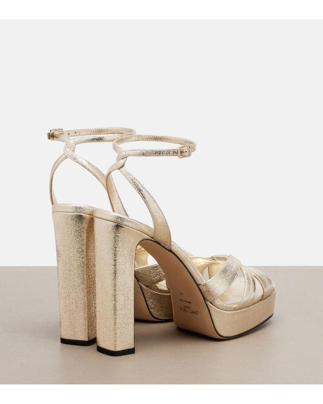 Jimmy Choo Metallic Kove Platform Sandals