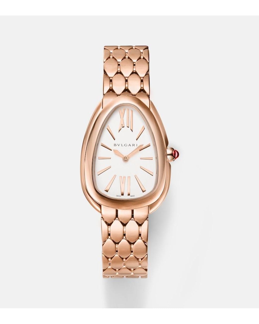 BVLGARI Metallic Serpenti Seduttori 18Kt Rose Watch With Rubellite
