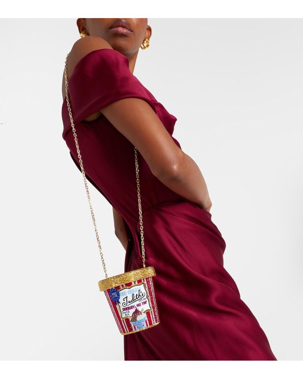 Judith Leiber White Judith's Best Ice Cream Pint Clutch