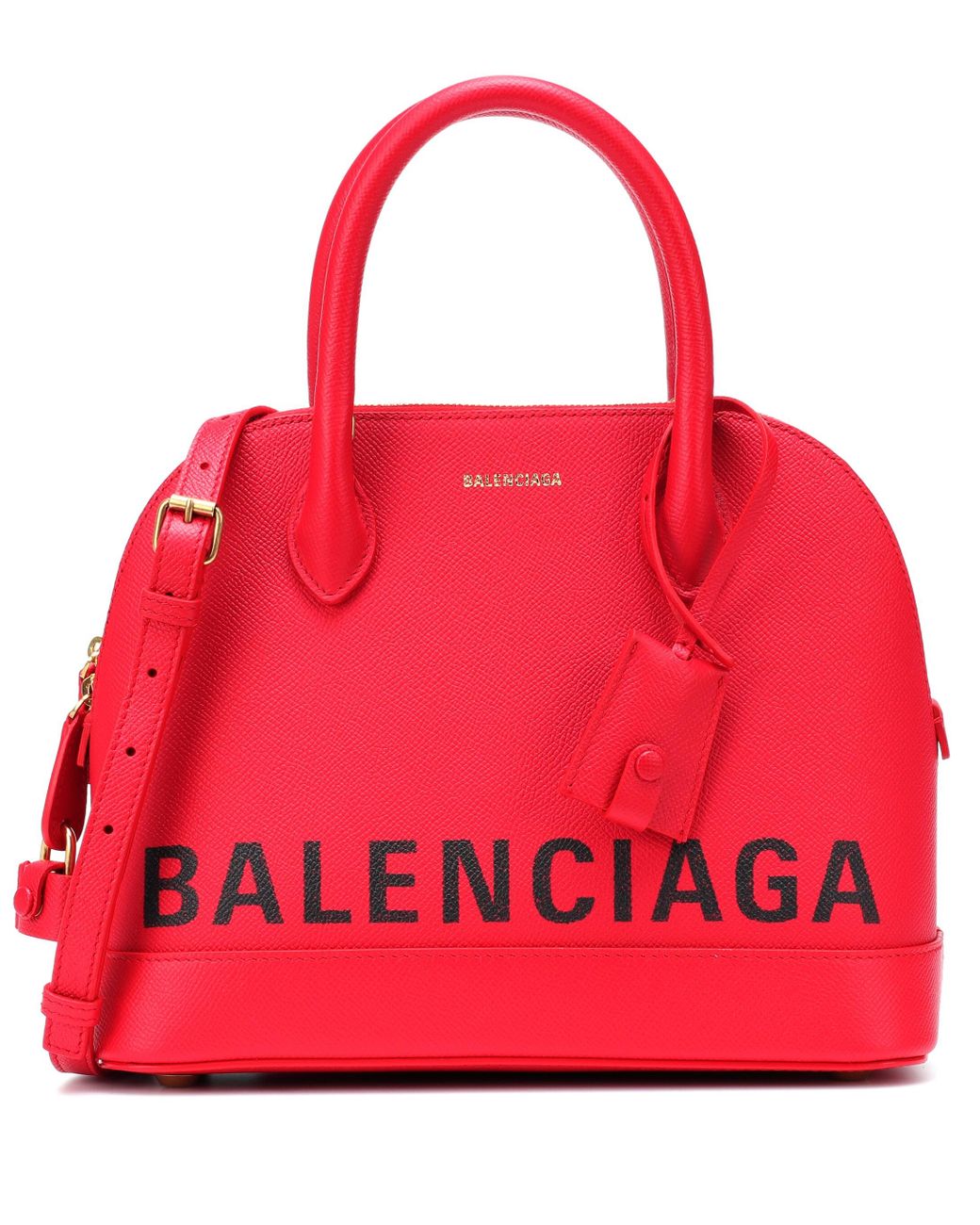 Balenciaga Ville S Leather Tote in Red | Lyst