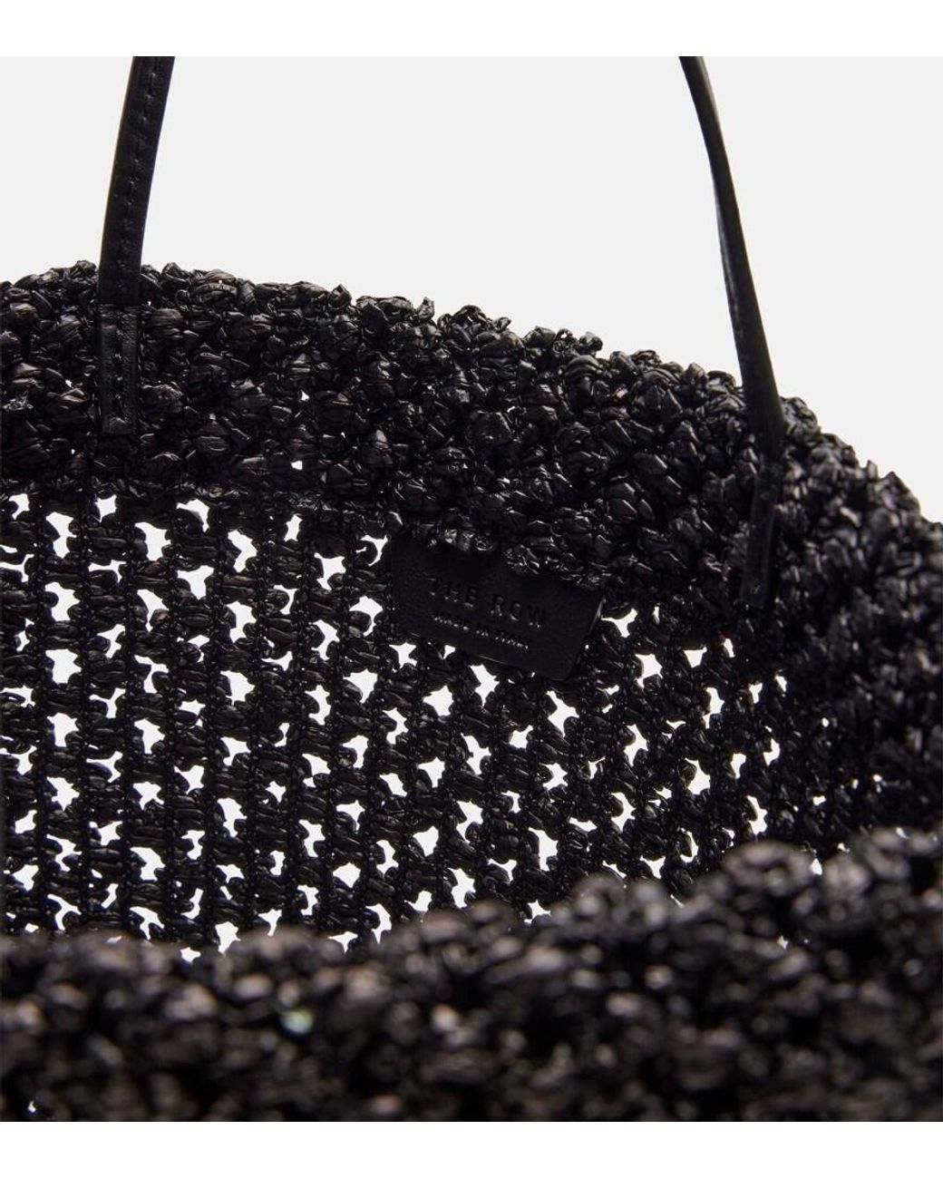 The Row Barn Small Raffia Tote Bag in Black | Lyst UK