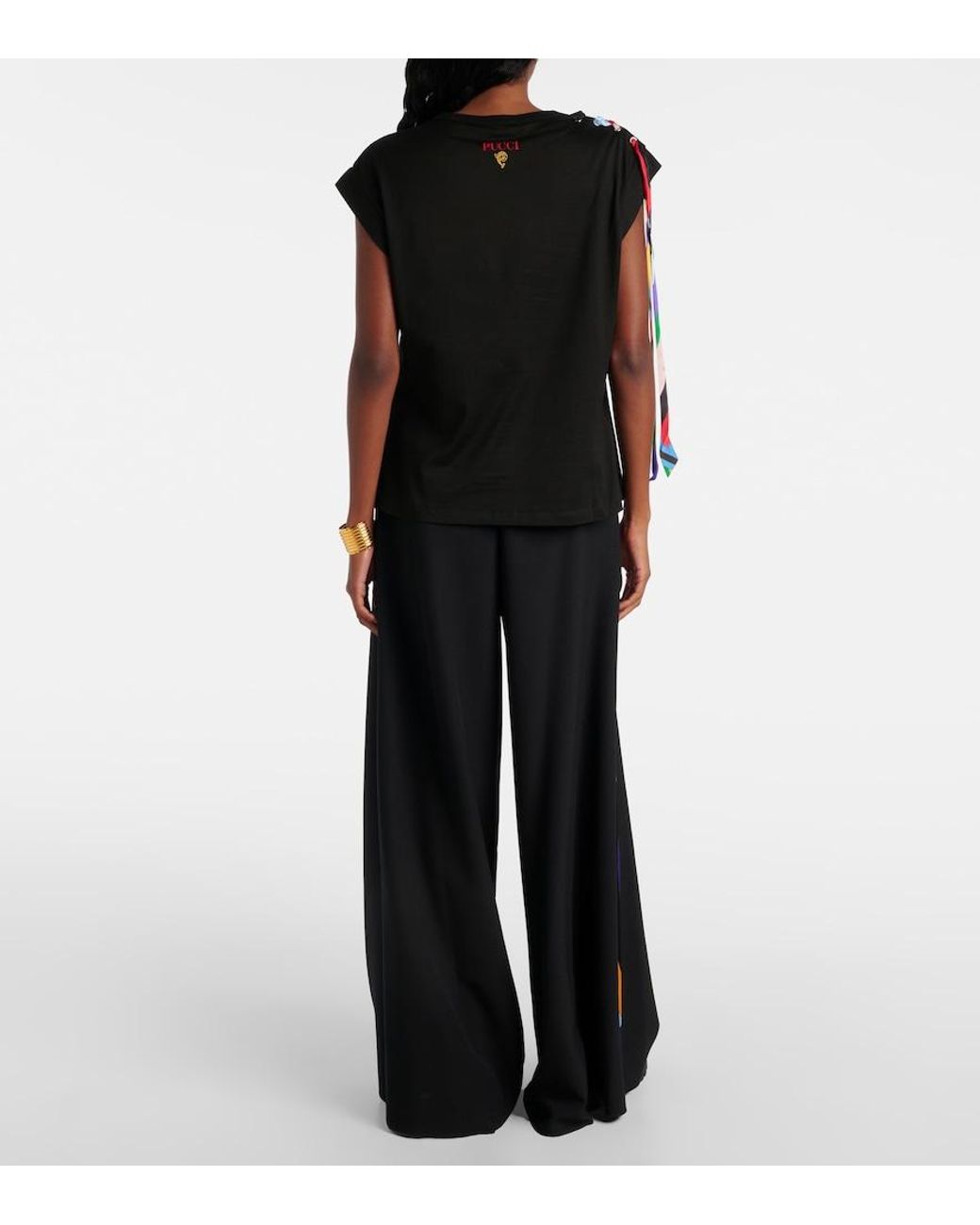 Emilio Pucci Black Iride Cotton Jersey T-Shirt