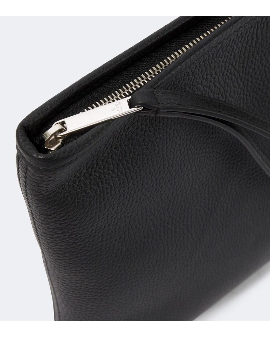 Gucci Black Medium Leather Pouch for men