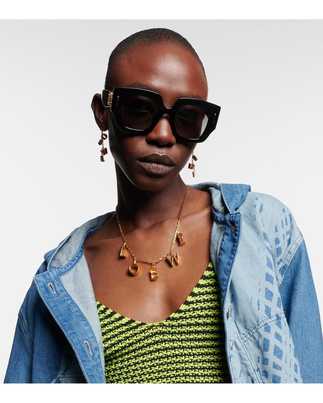 Loewe Black Anagram Square Sunglasses