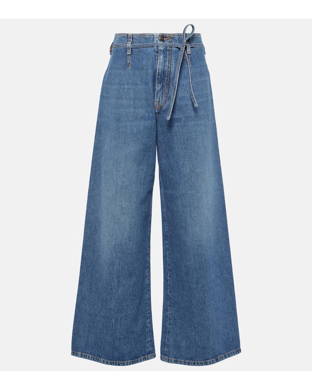 Etro Blue High-Rise Wide-Leg Jeans