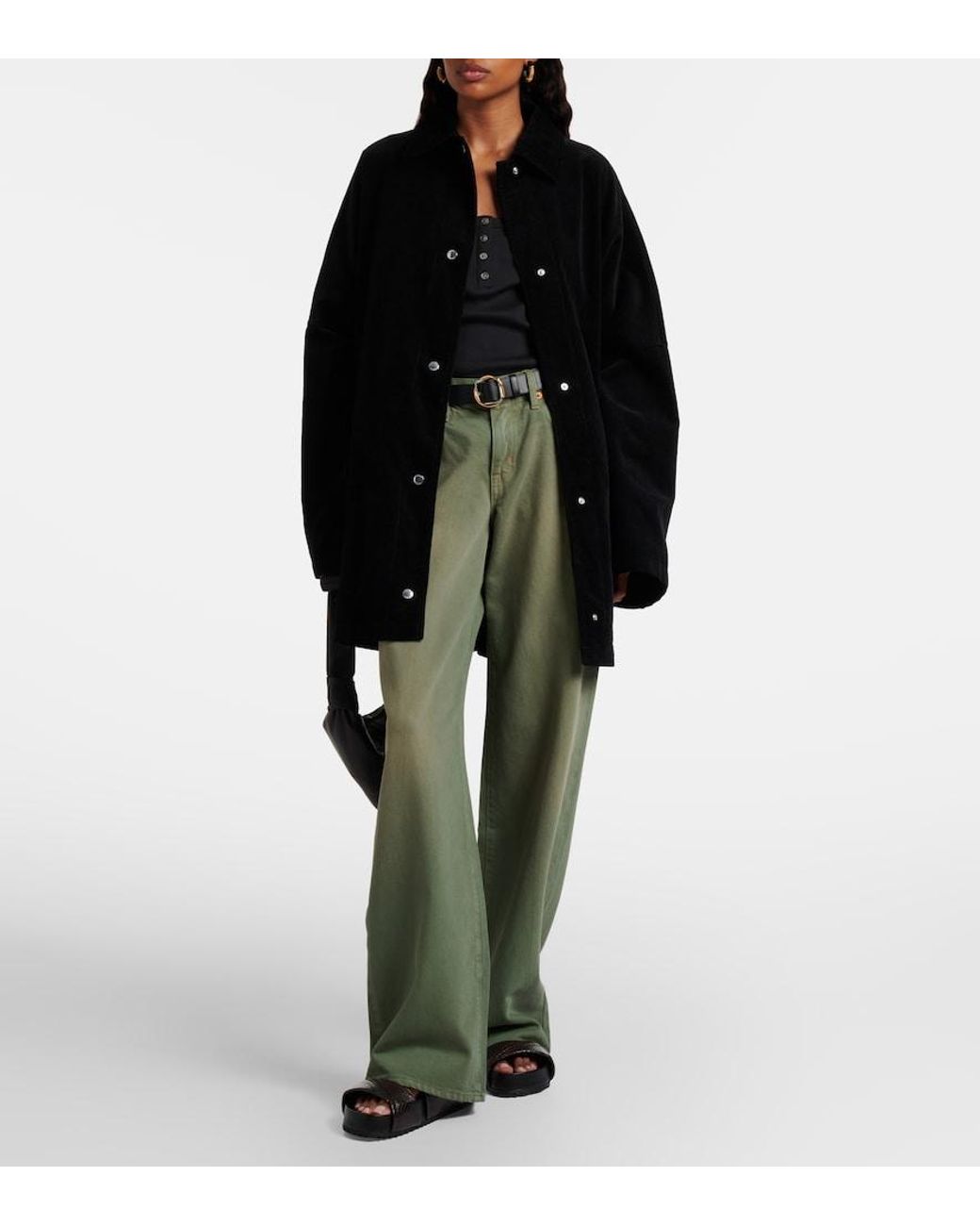 SLVRLAKE Denim Green Mica Wide-Leg Jeans