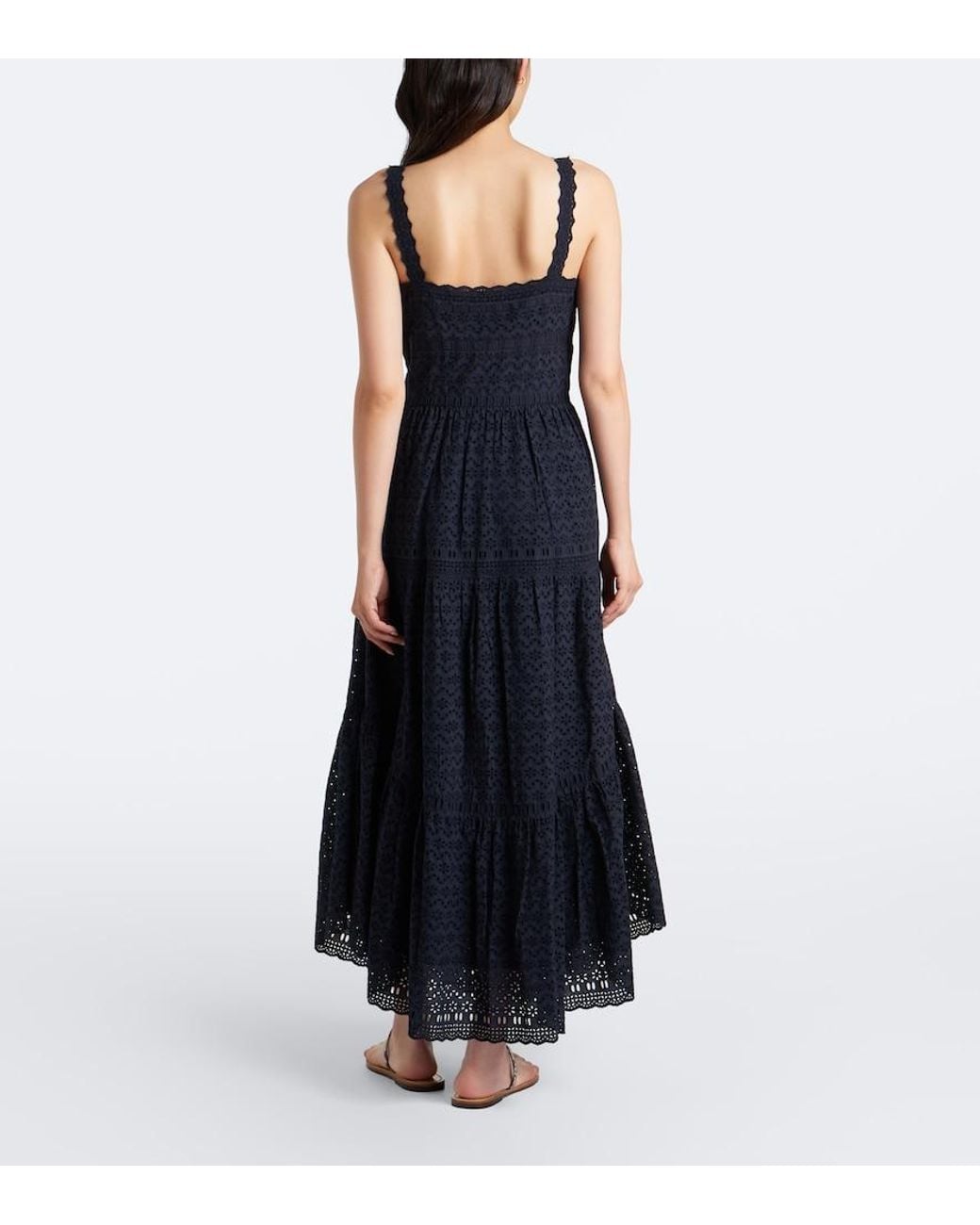 Ulla Johnson Black Constance Broderie Anglaise Cotton Midi Dress