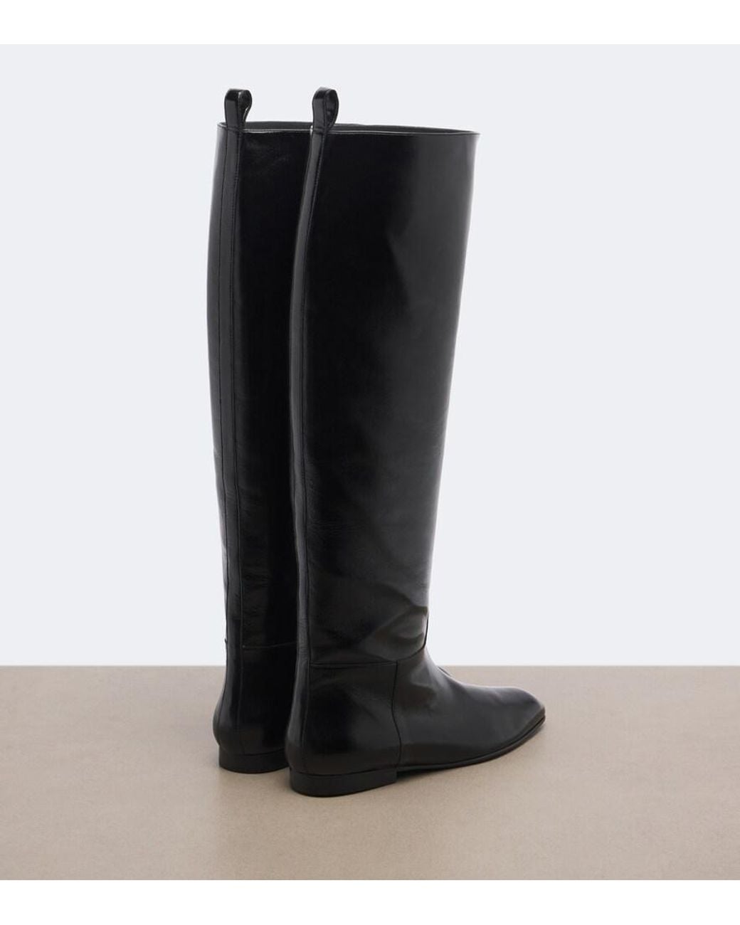 Khaite Black Colt Leather Knee-High Boots