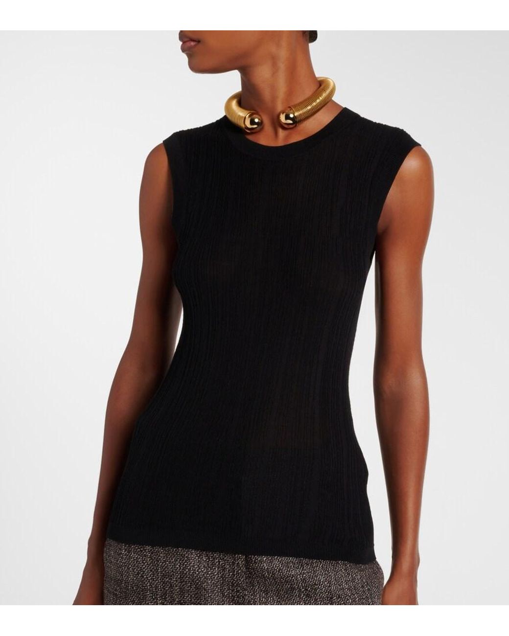 Top Calife En Soie Et Coton Joseph en coloris Black