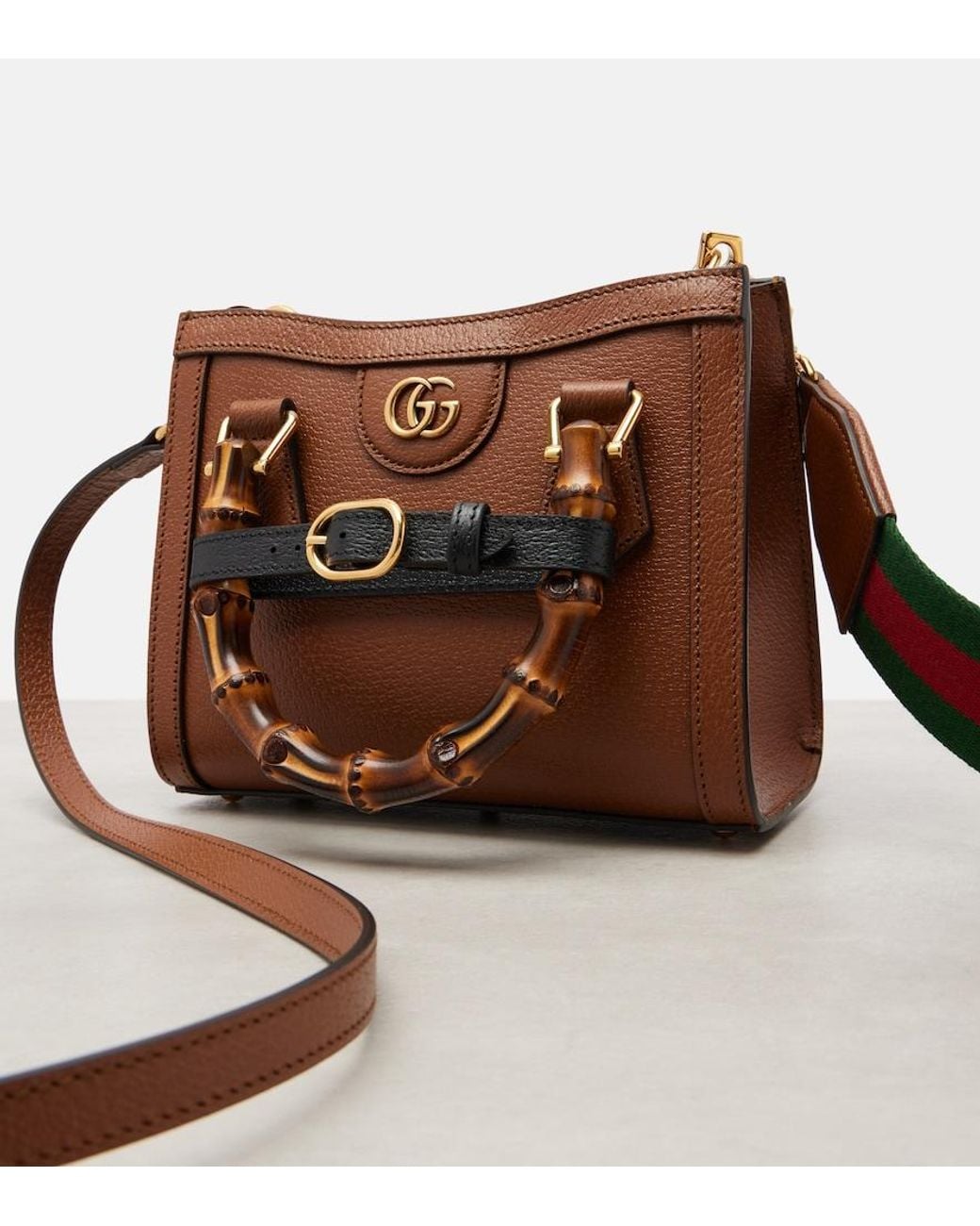 Gucci Brown Diana Small Leather Top-Handle Bag