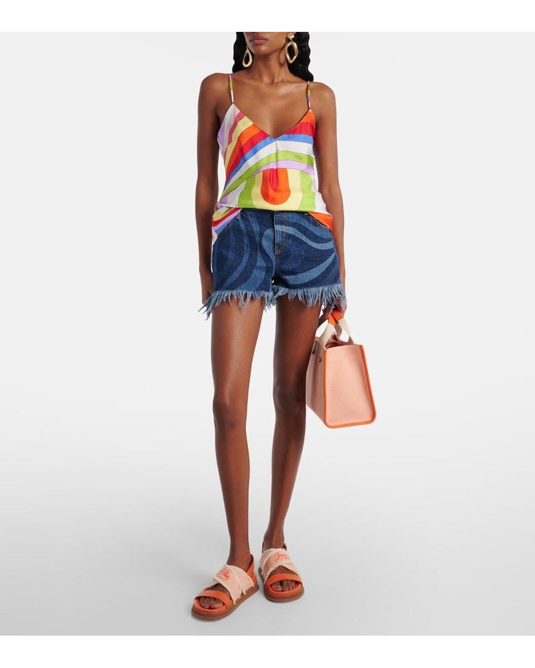 Jimmy Choo Orange Joa Canvas And Leather Sandals