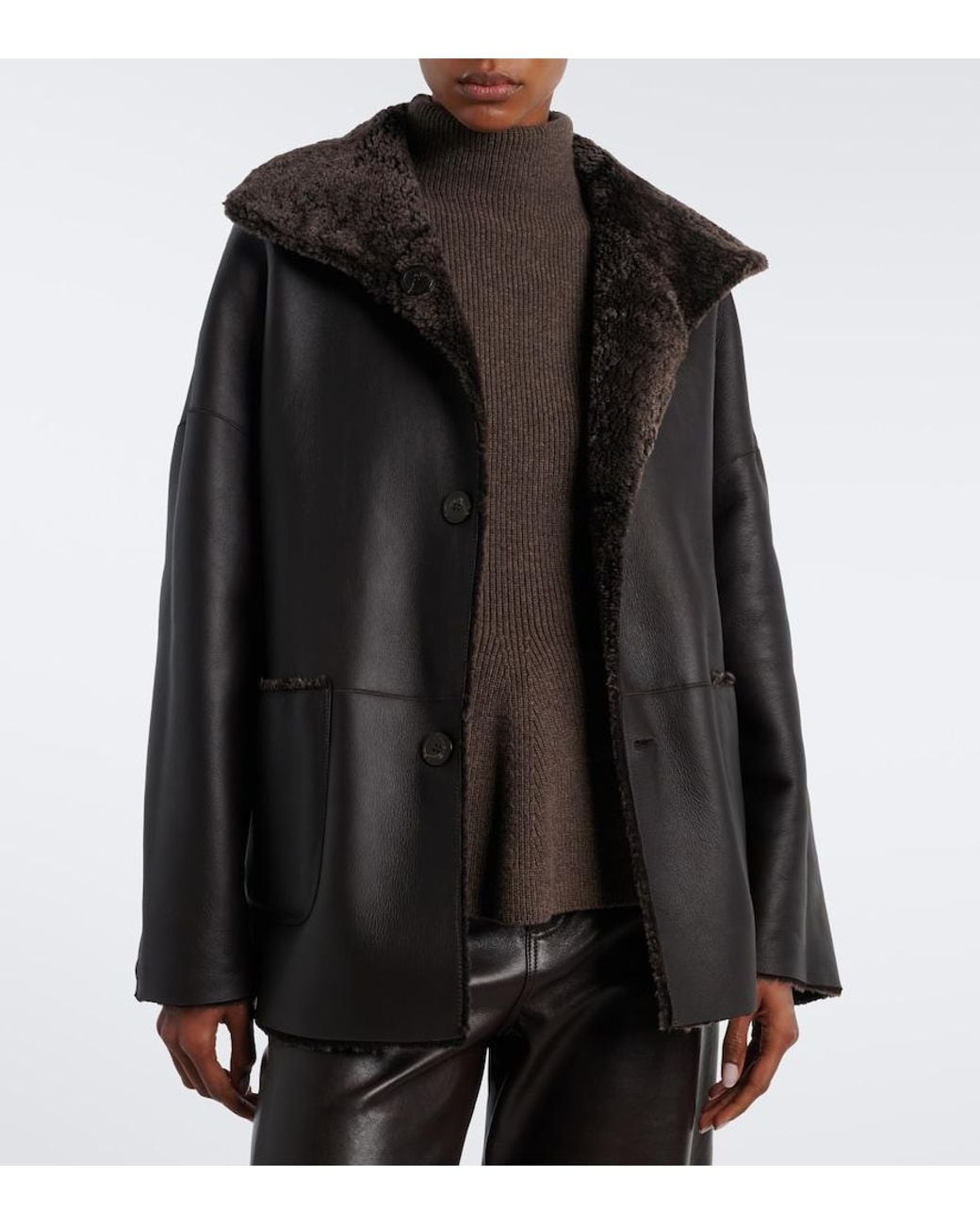 Arma Black Isabella Reversible Shearling Jacket