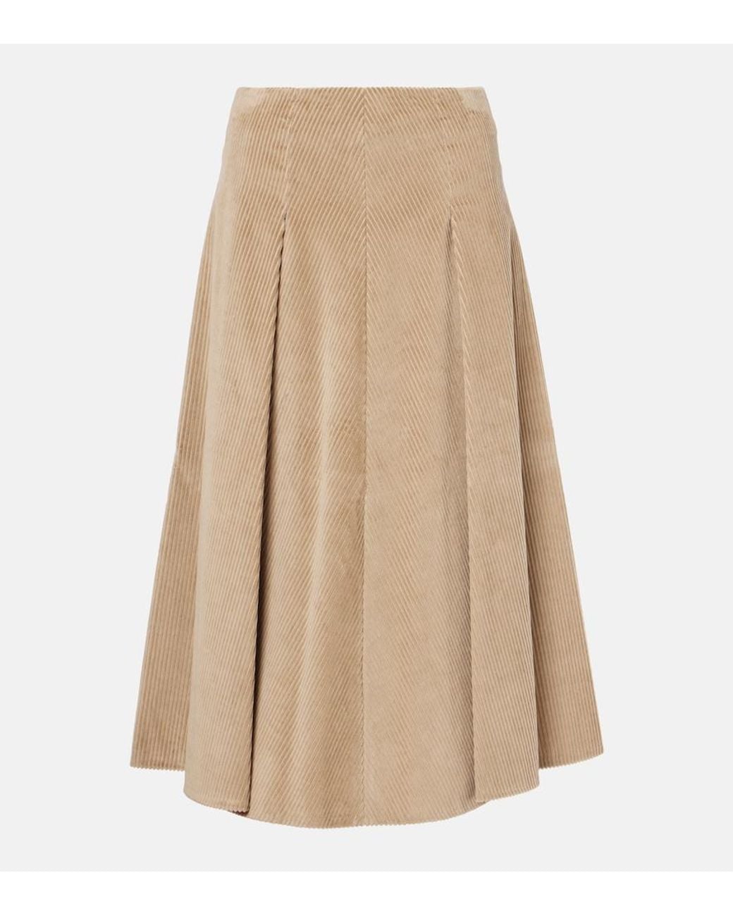Brunello Cucinelli Natural Cotton Midi Skirt