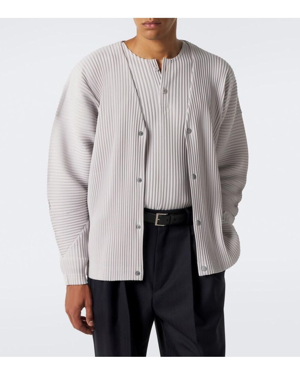 Homme Plissé Issey Miyake Gray Monthly Colors: September Pleated Jacket for men