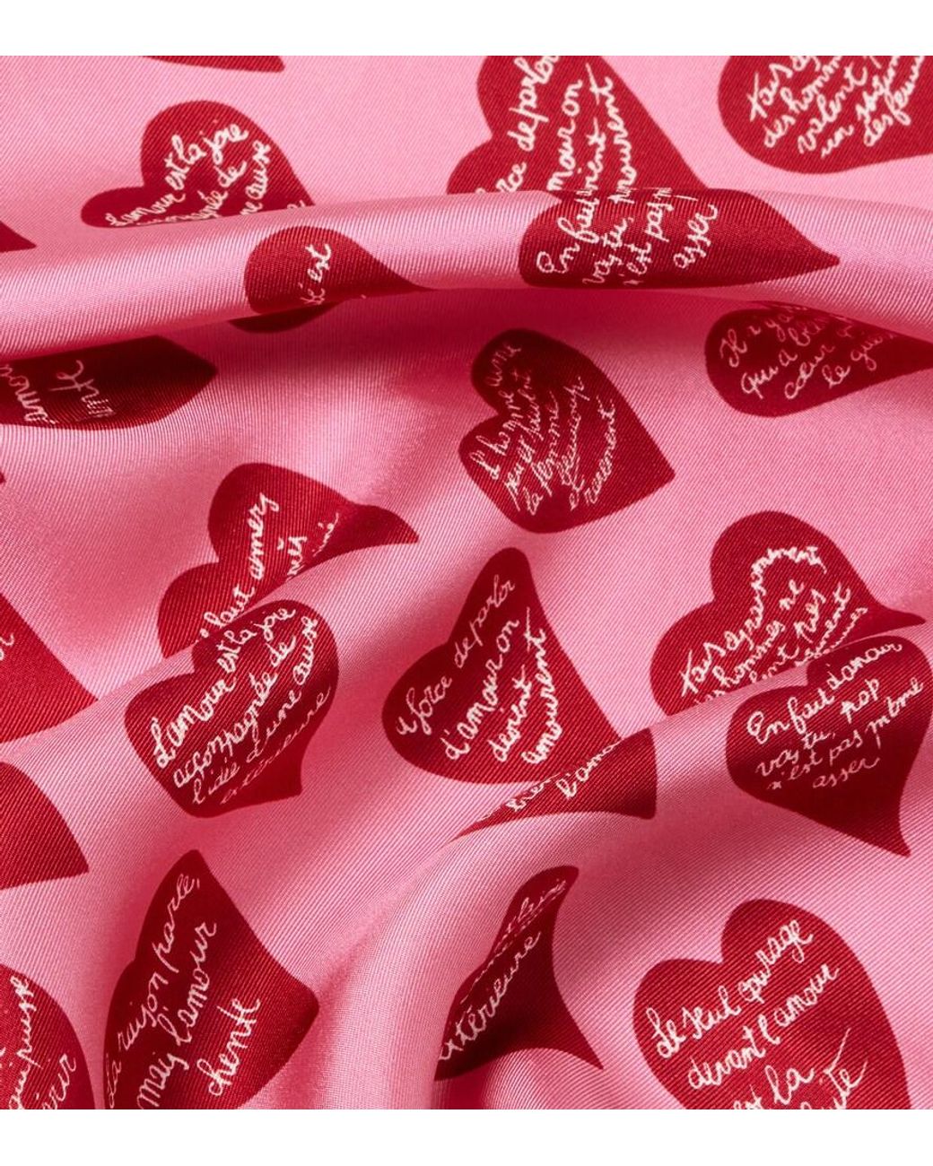 Max Mara Red Printed Silk Twill Scarf