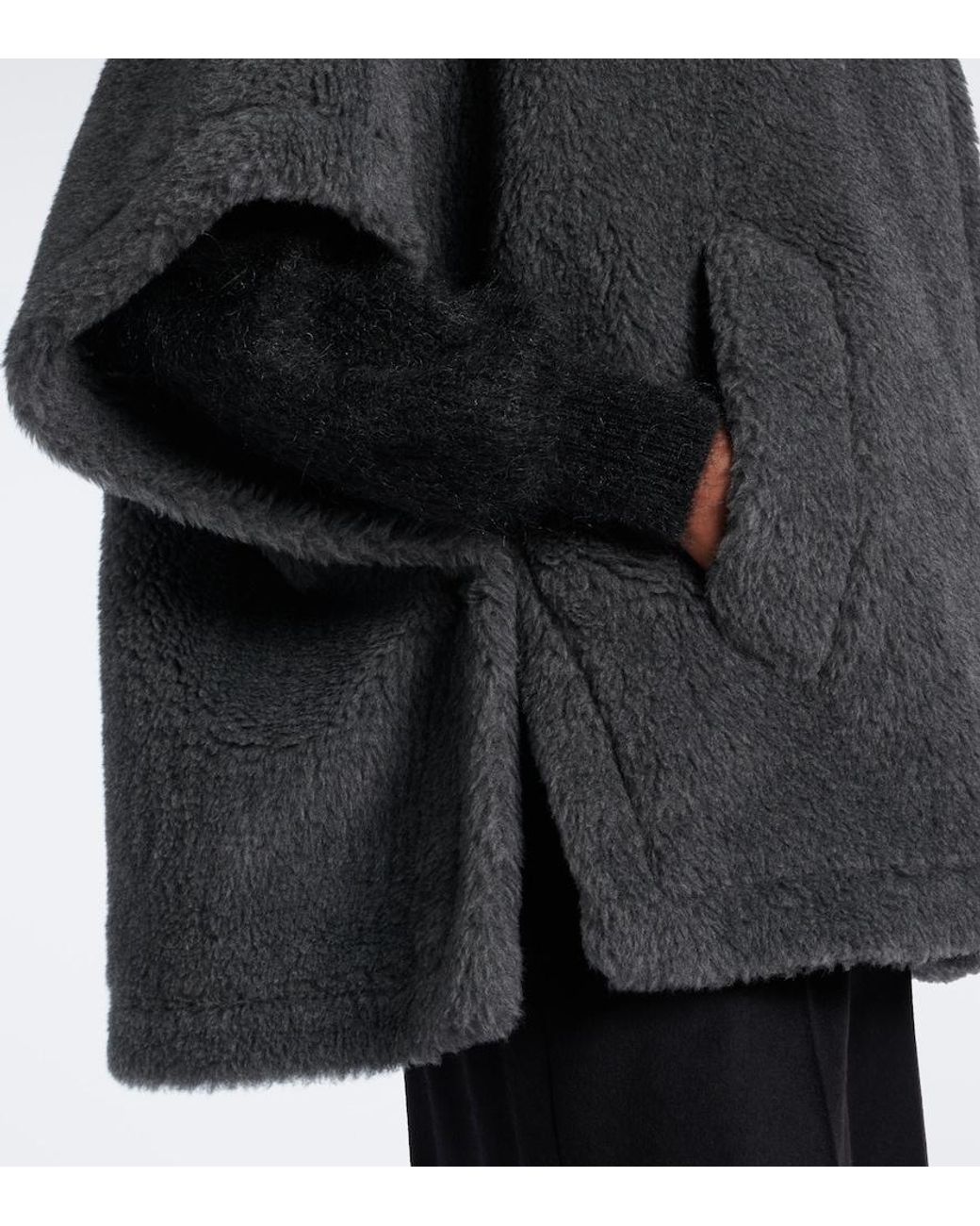 Max Mara Gray Wool, Alpaca, And Silk Cape