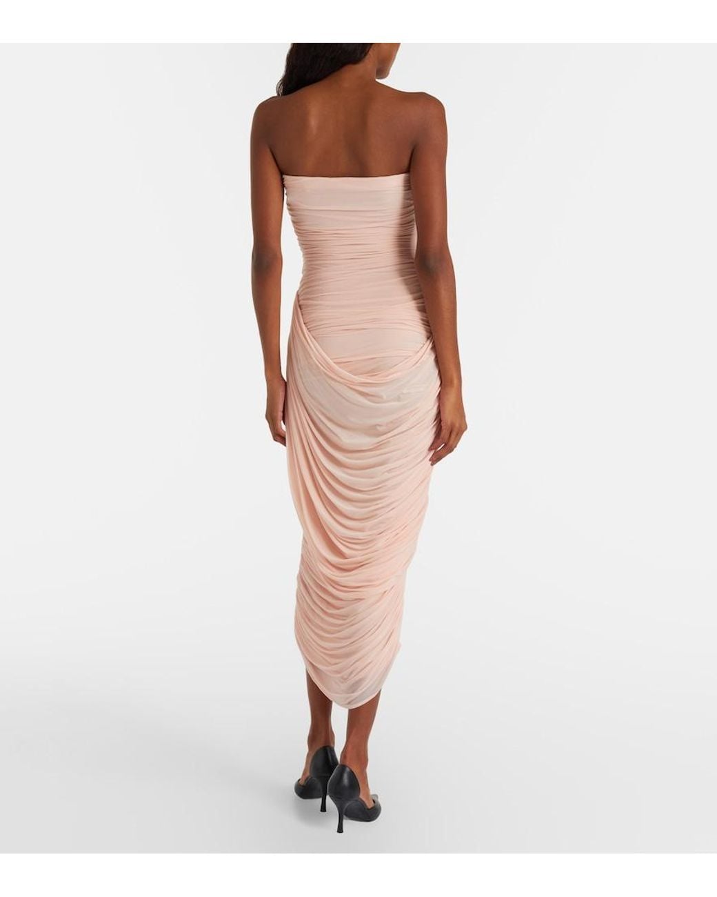 Magda Butrym Pink Draped Midi Dress