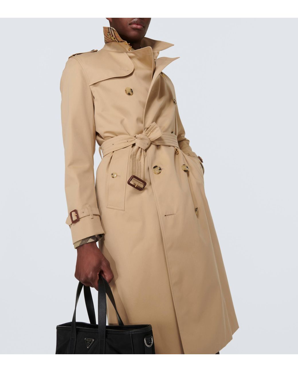 Cotton gabardine trench coat burberry deals