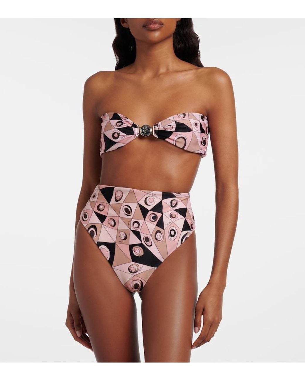 Emilio Pucci Red Occhi Bandeau Bikini Top