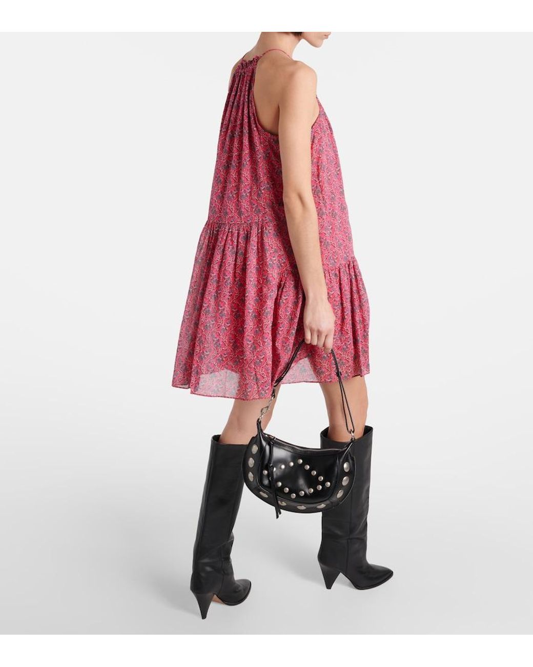 Isabel Marant Red Kayne Printed Cotton Minidress