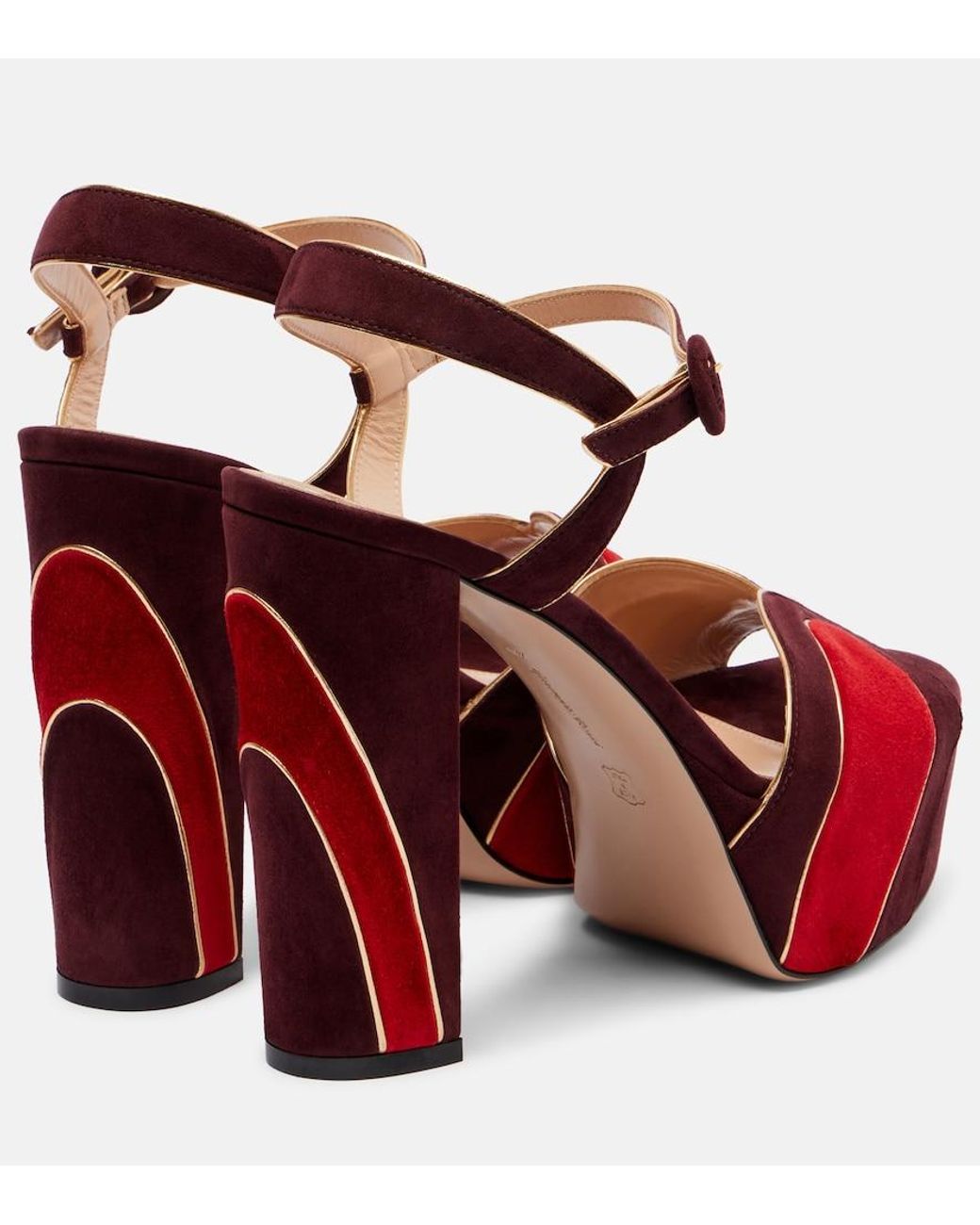 Gianvito Rossi Red 125 Suede Platform Sandals