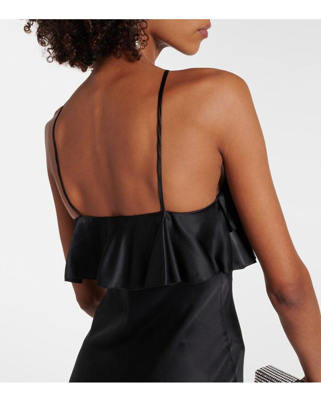 Rodarte Black Bow-Detail Halterneck Silk Satin Gown