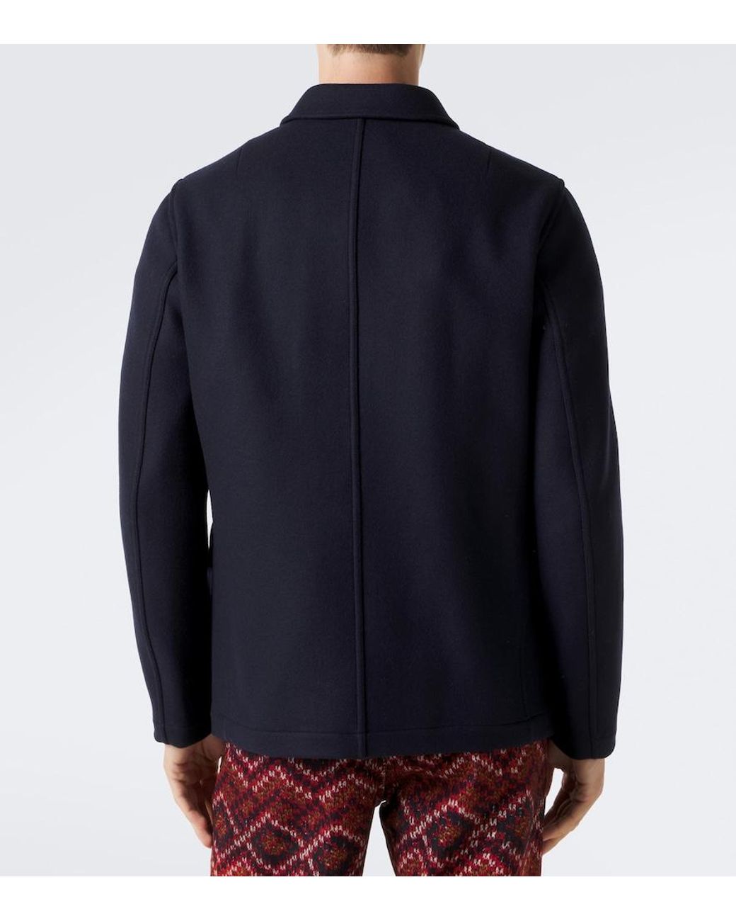 Dries Van Noten Blue Wool-Blend Jacket for men
