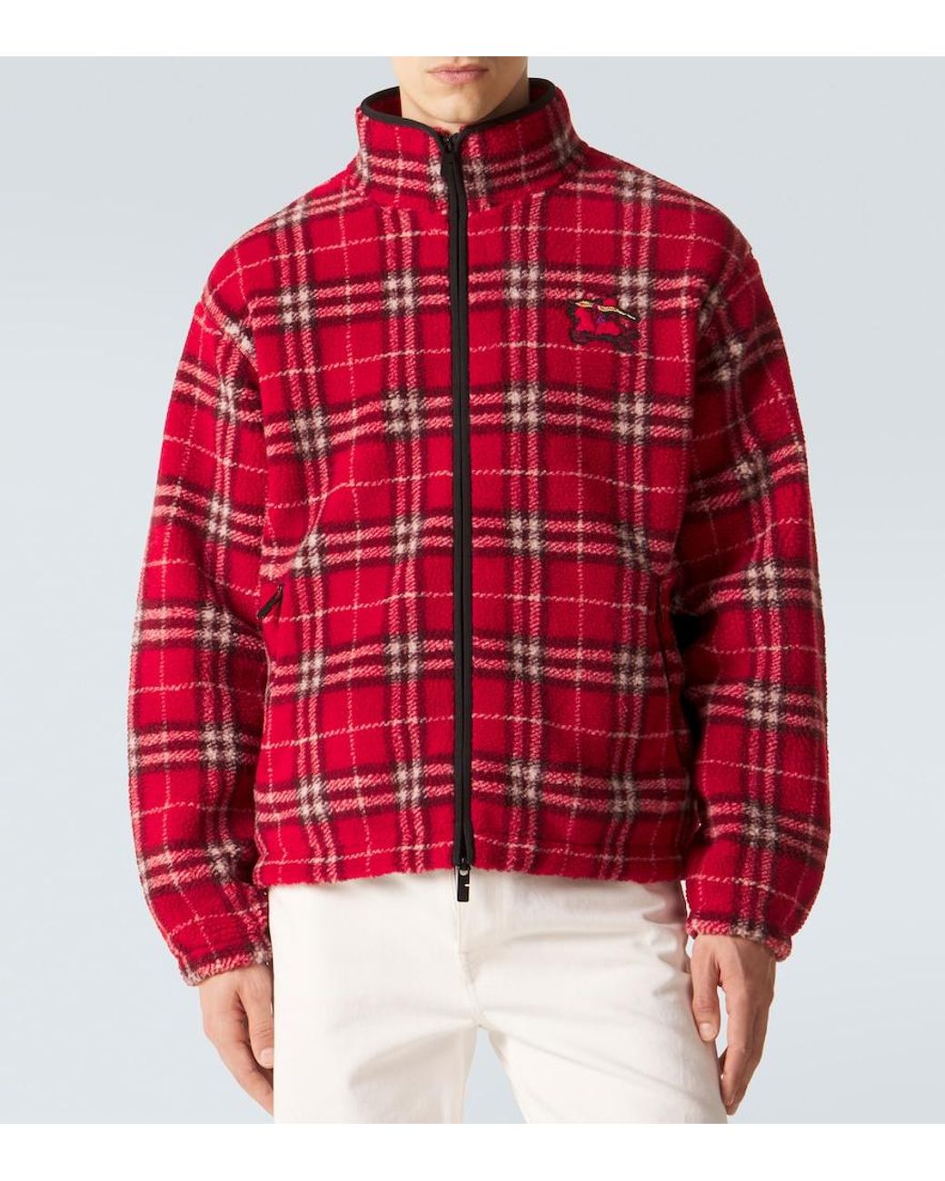 Burberry Red Check Wool-Blend Jacket for men