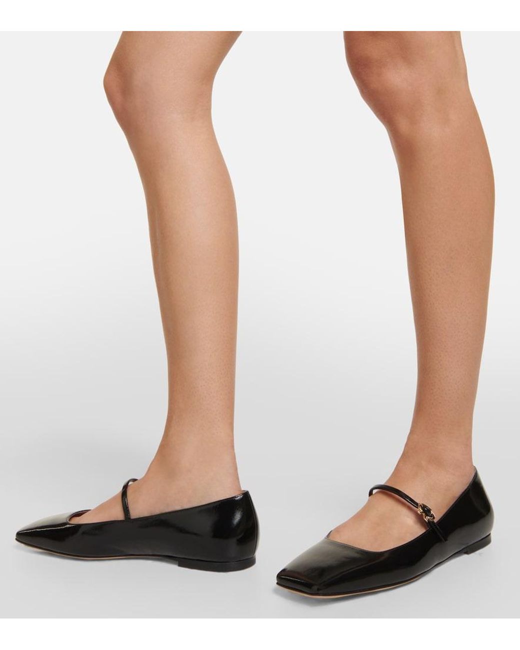 Gianvito Rossi Black Christina Patent Leather Ballet Flats