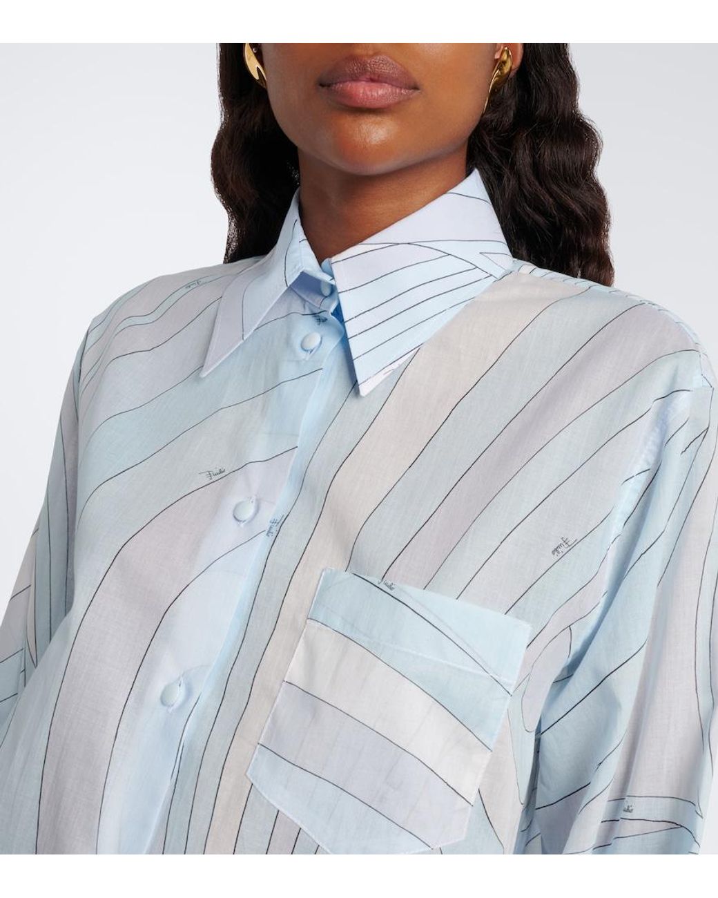Emilio Pucci Blue Iride Cotton Shirt