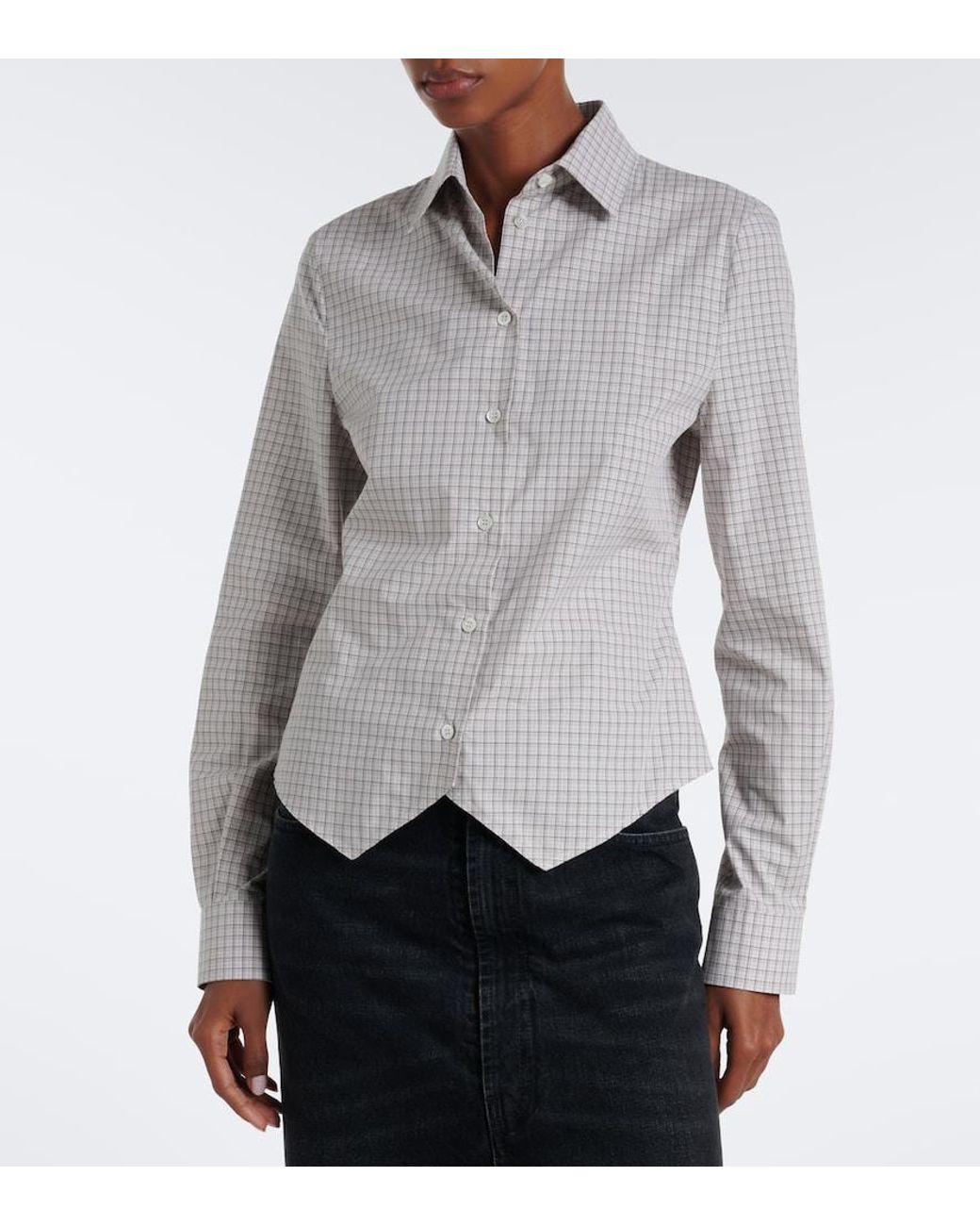 Maison Margiela Gray Checked Cotton Shirt