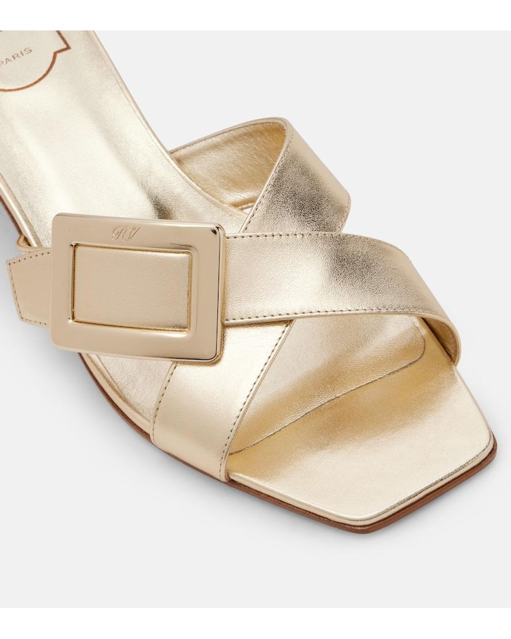 Roger Vivier Natural Metallic Leather Sandals