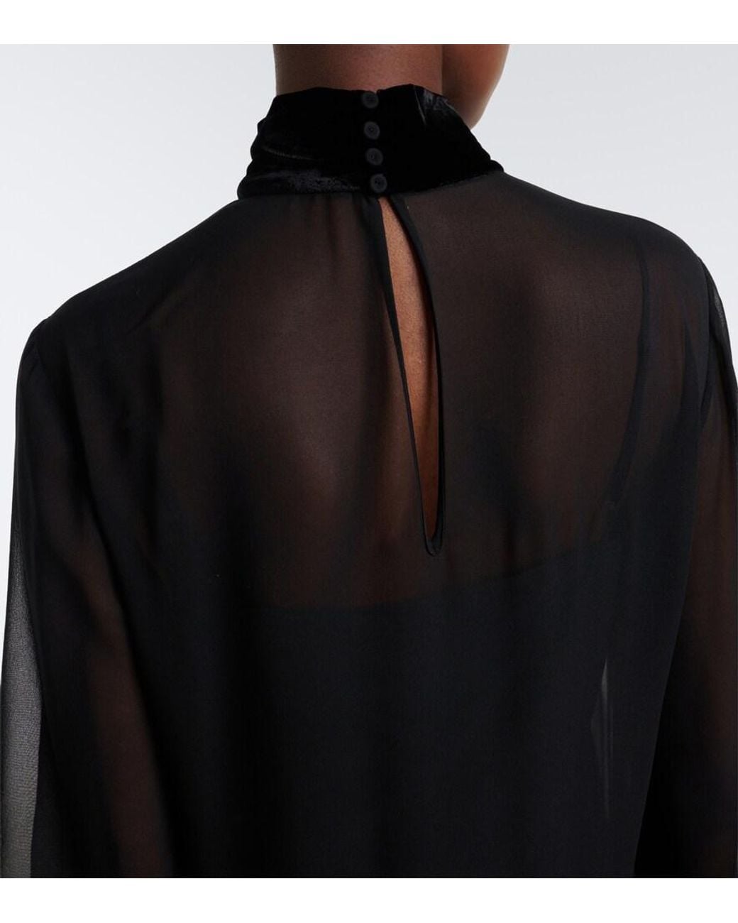 Max Mara Black Elegante Silk Georgette Gown