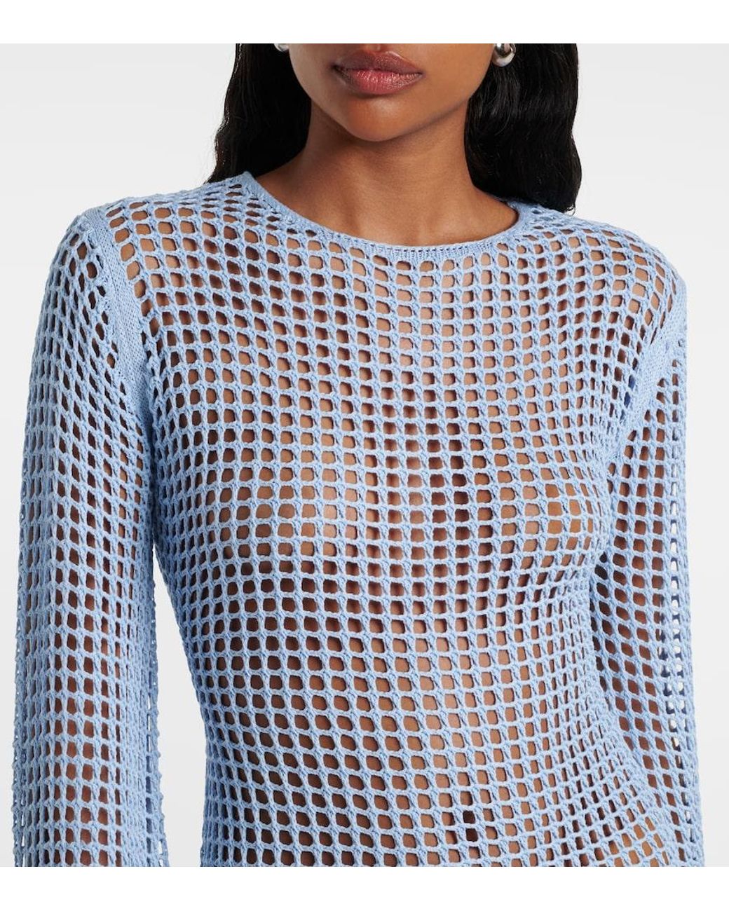 Bananhot Blue Serena Open-Knit Minidress