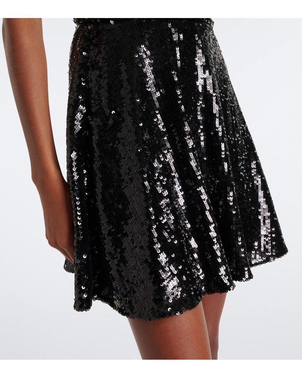 Dolce & Gabbana Black Sequined Halterneck Open-Back Minidress