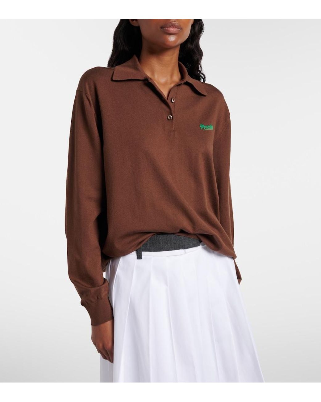 Pullover Polo di Prada in Brown