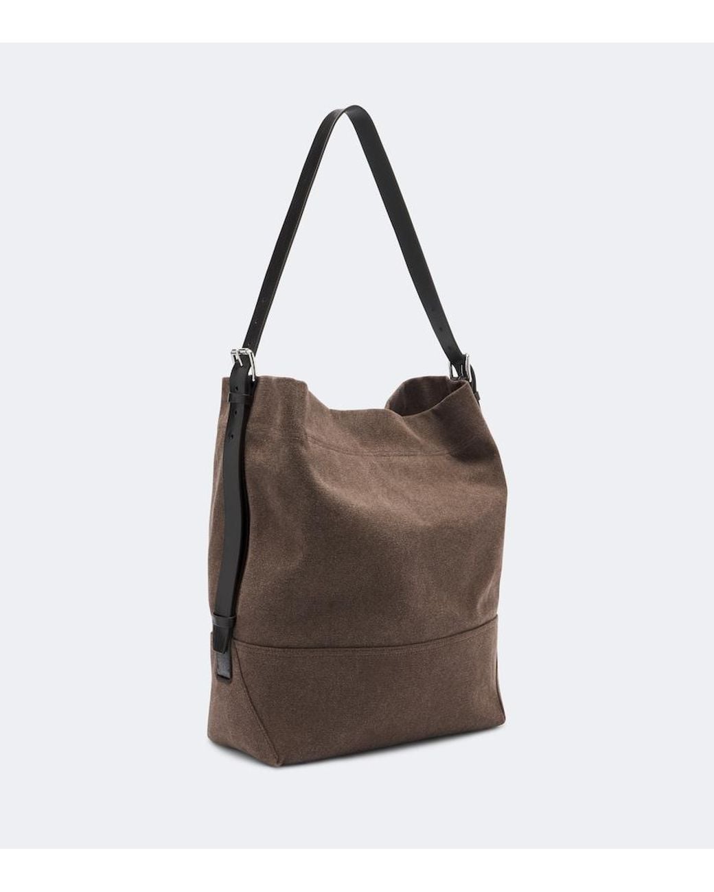 Lemaire Brown Belted Medium Cotton Canvas Tote Bag
