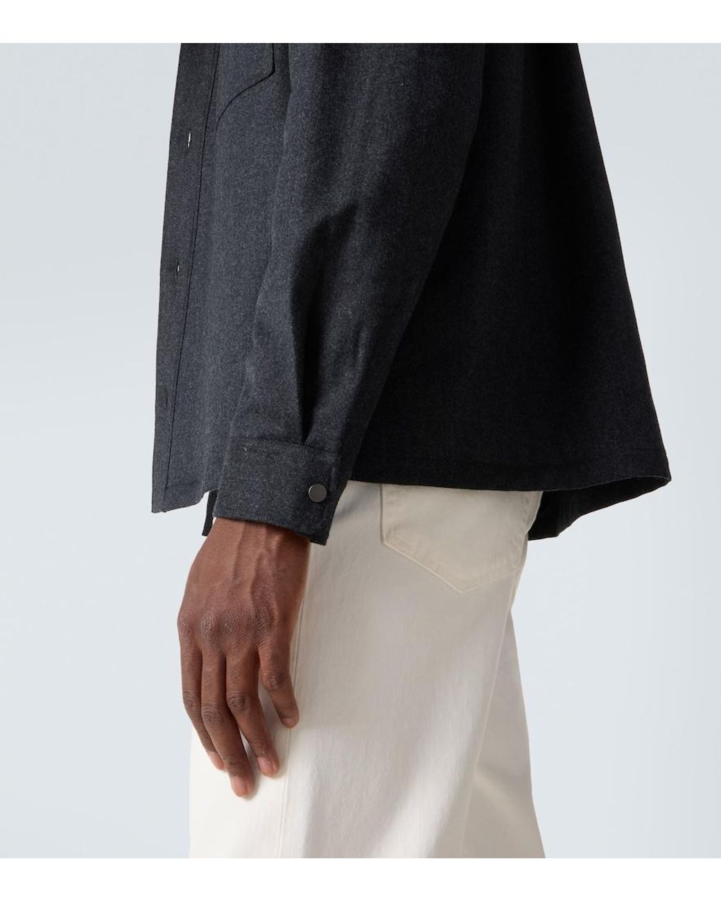 Zegna Blue Wool Overshirt for men