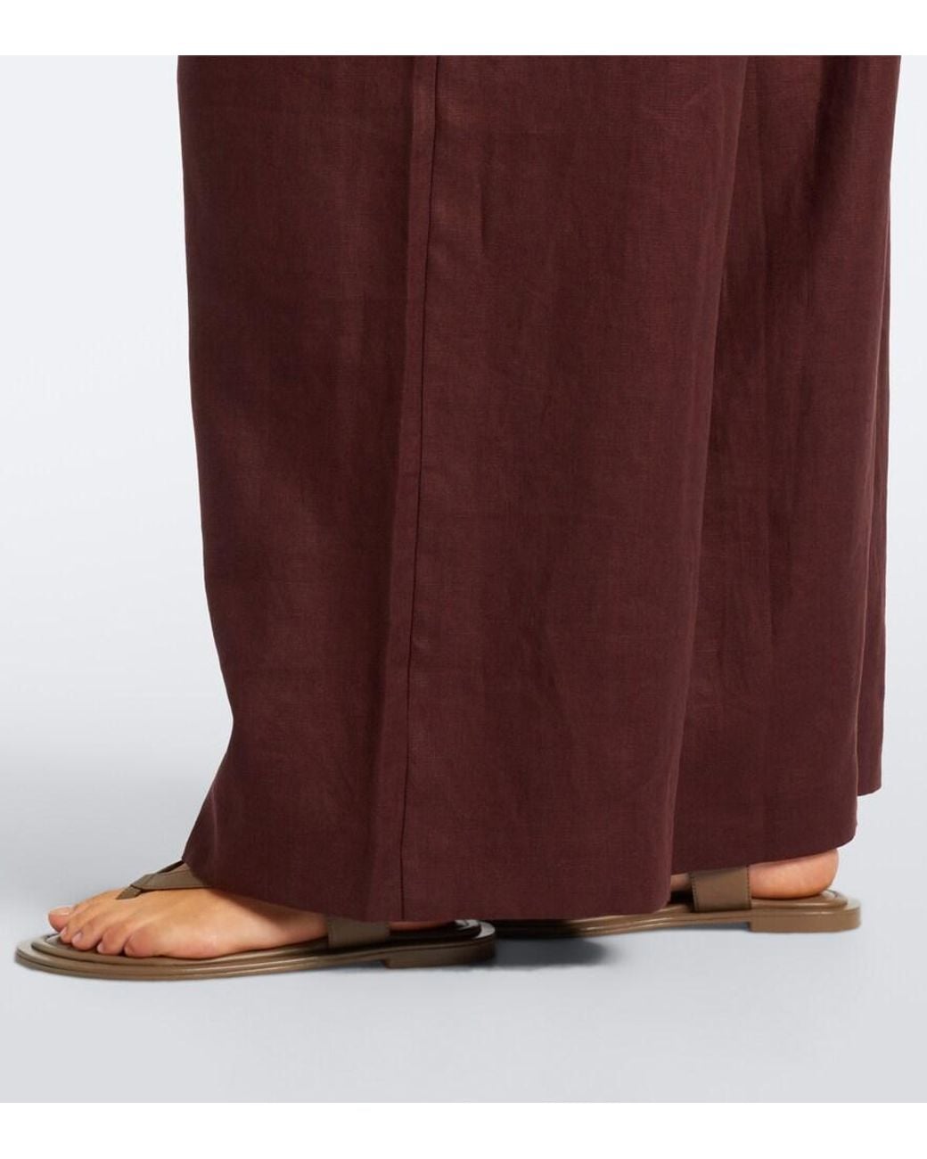 Faithfull The Brand Purple Sofia Linen Wide-Leg Pants