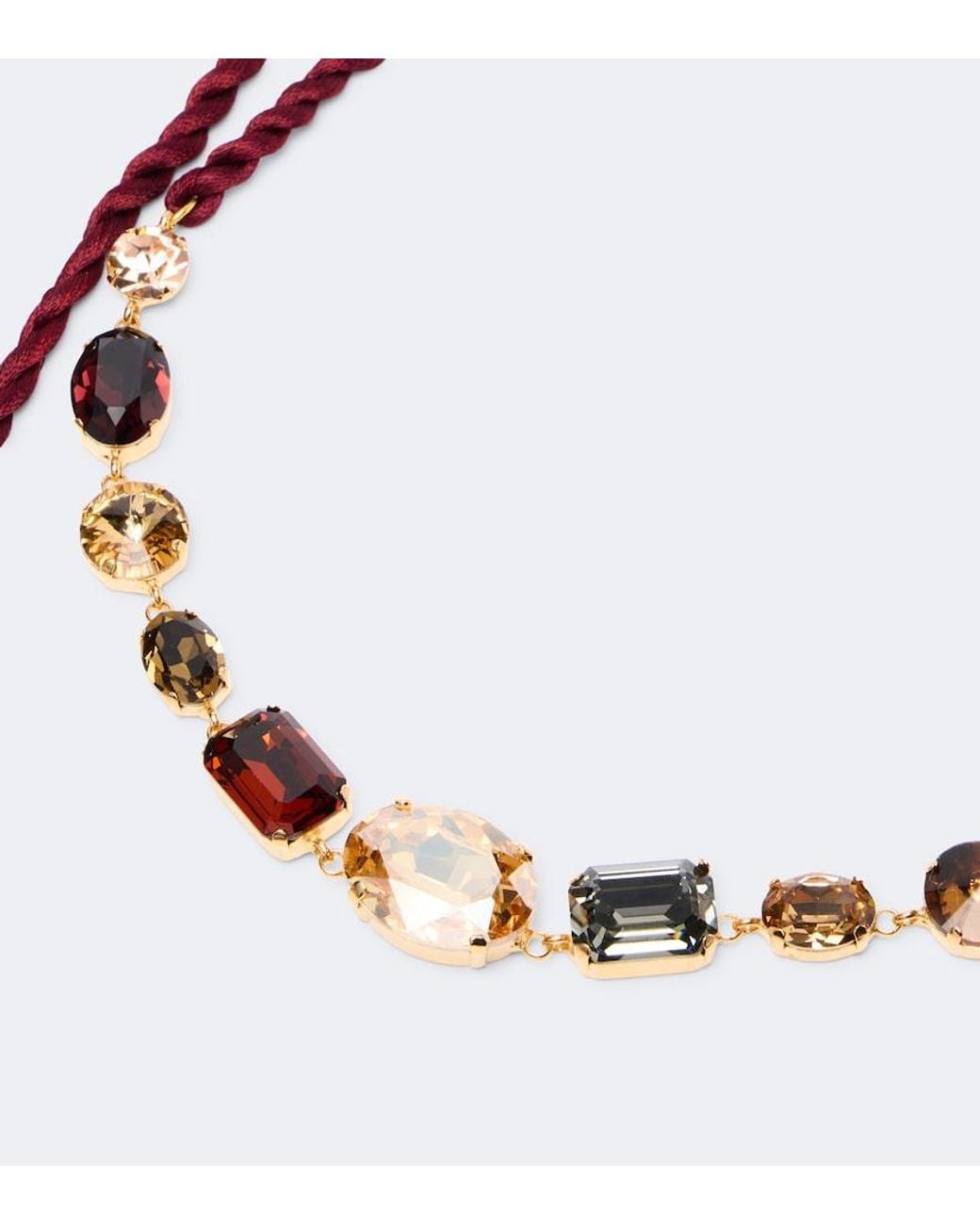 Jennifer Behr Red Leah Crystal--Embellished Silk Necklace