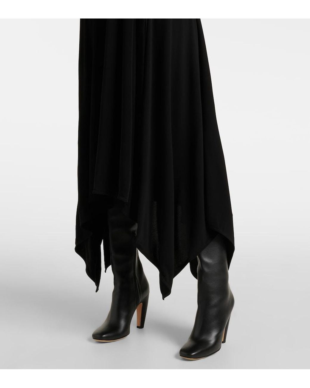 Joseph Black Asymmetric Jersey Midi Dress