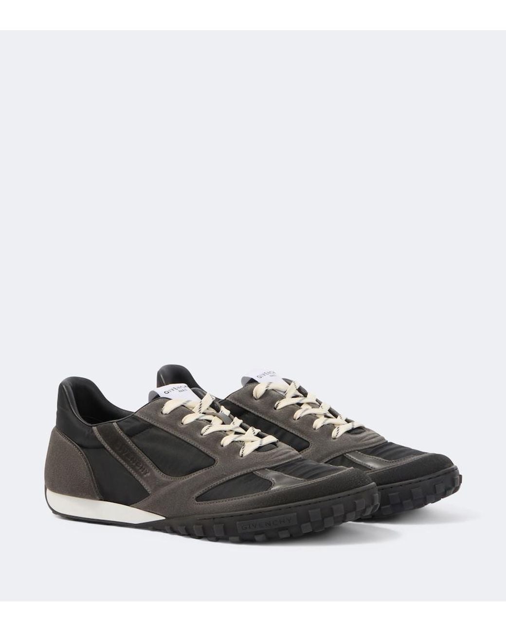 Givenchy Black Glide Suede-Trimmed Sneakers for men