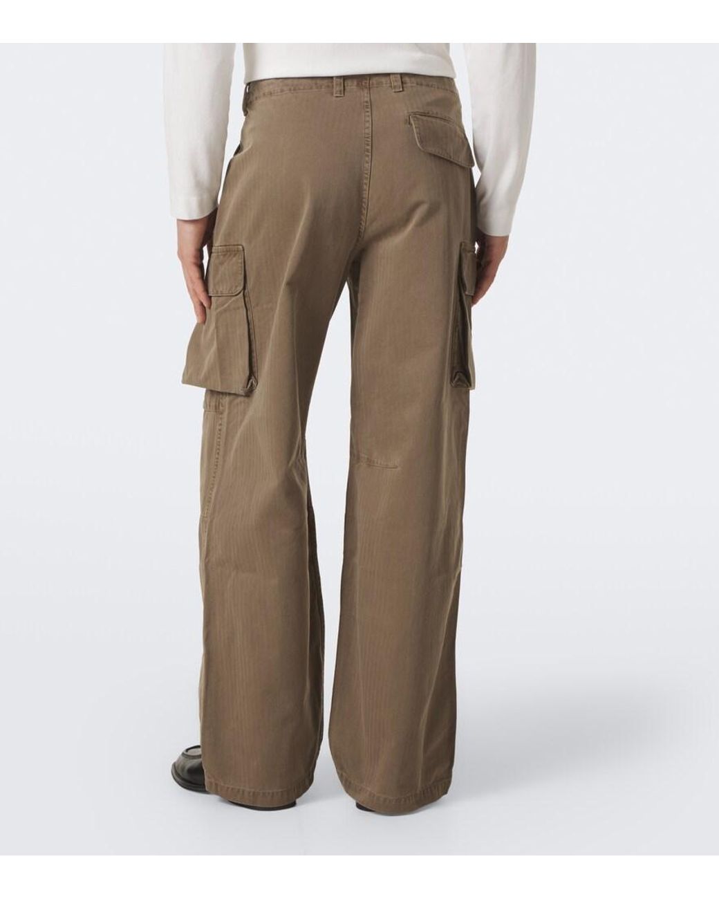Our Legacy Natural Mount Herringbone Cotton Cargo Pants for men