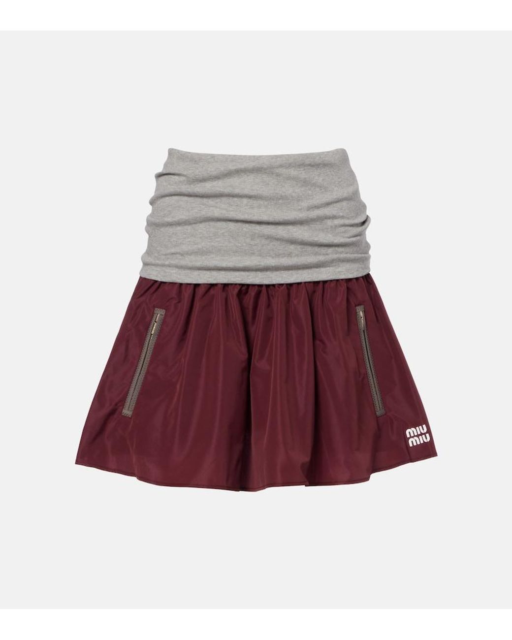Miu Miu Brown Technical Miniskirt