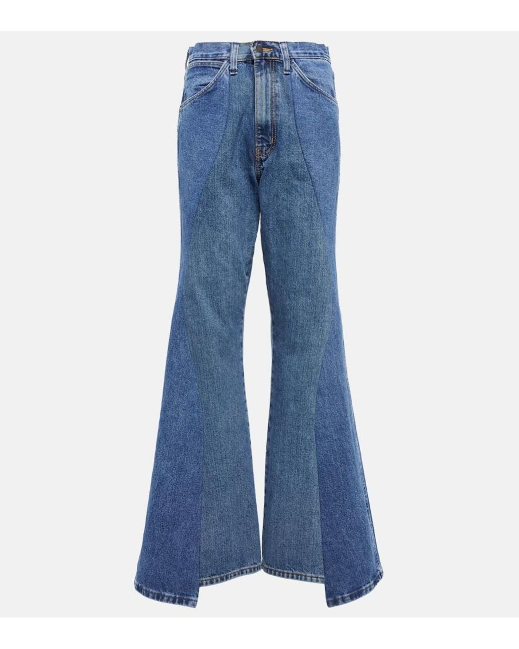 Gabriela Hearst Blue Foster Patchwork Flared Jeans