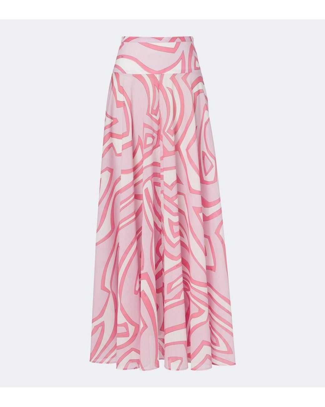 Emilio Pucci Pink Labirinto Cotton Maxi Skirt