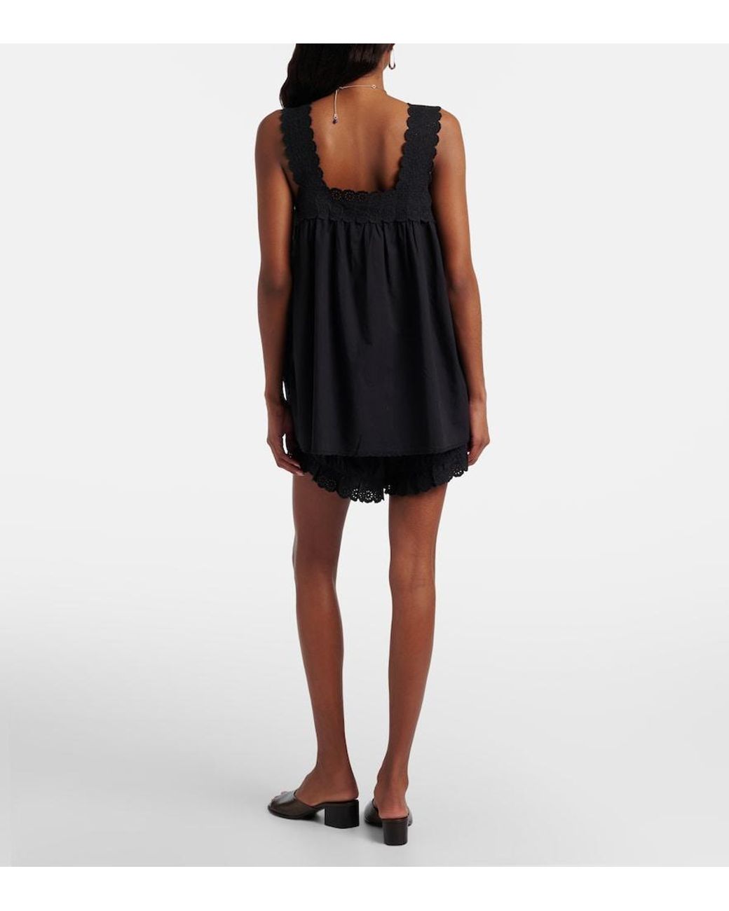 Posse Black Ezra Broderie Anglaise Cotton Shorts
