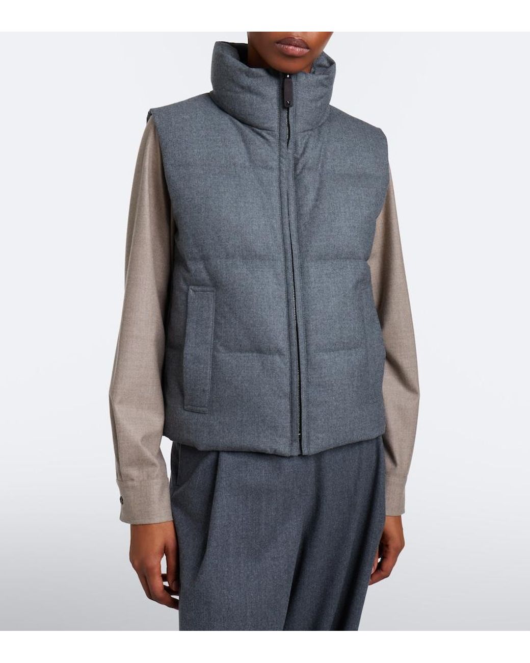 Max Mara Gray The Cube Cashmere-Blend Down Vest