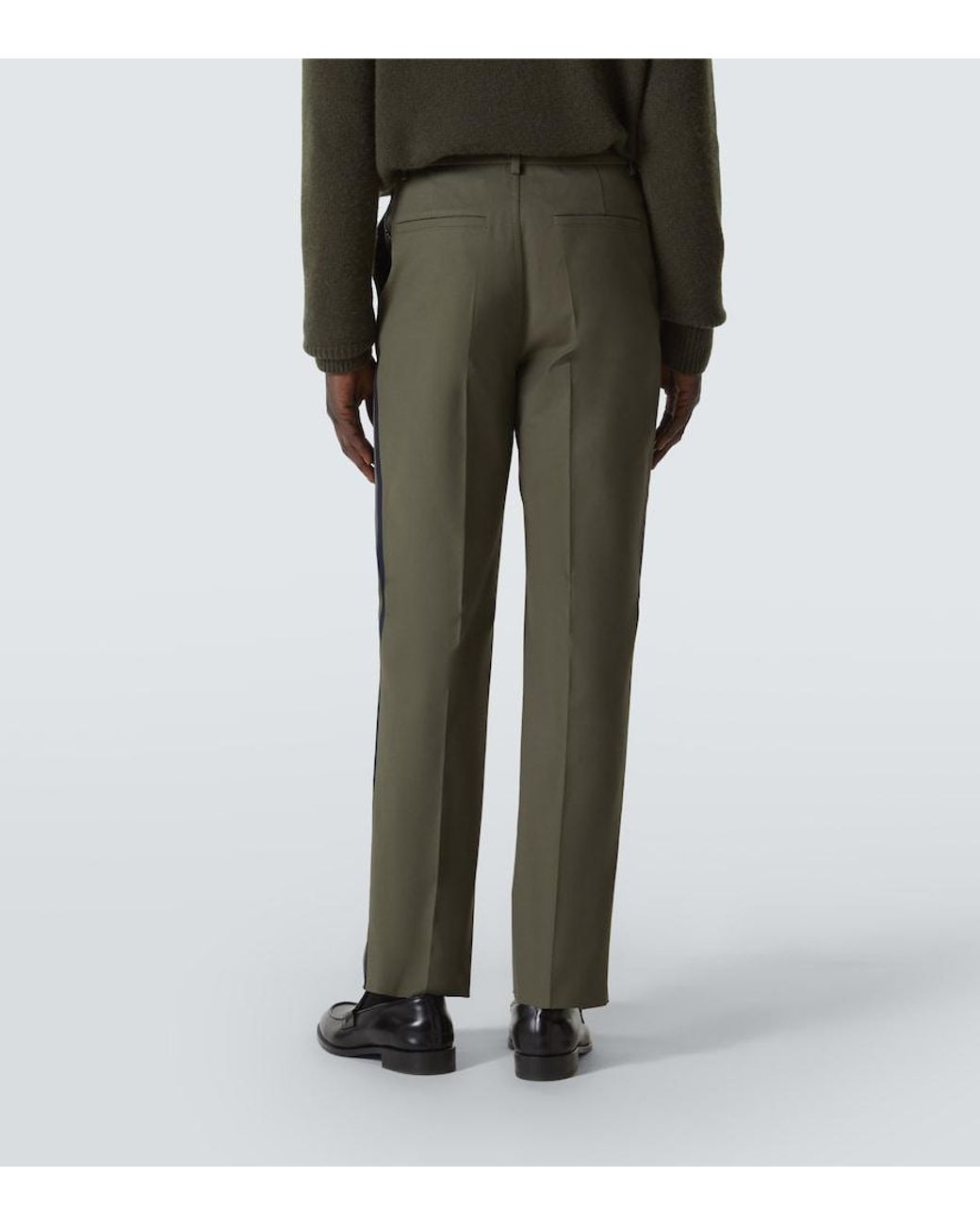 Valentino Garavani Green Cotton Straight Pants for men